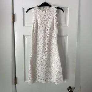 Michael Kors White Lace Sheath Overlay Dress
